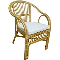 Los mejores  - Savino Fiorenzo - Sillón Selangor de mimbre- bambú- ratán y junco natural con cojín